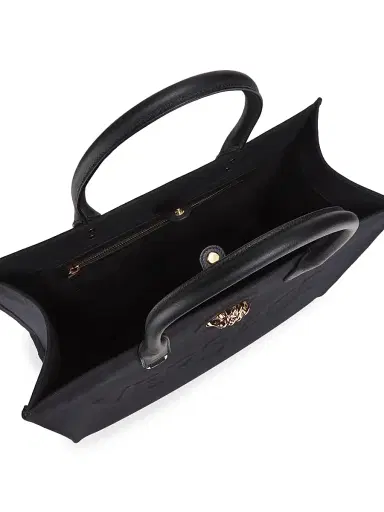 Versace Women's Logo Canvas Tote - Black Gold | Thumbnail 4 Versace Women's Logo Canvas Tote - Black Gold | Thumbnail 4