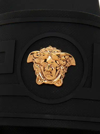 Versace Men's Medusa Rubber Slide Sandals - Black Gold - Size 13 | Thumbnail 5