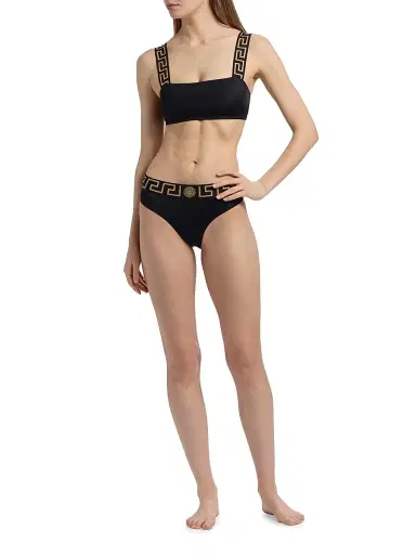 Versace Women's Greek Key Bikini Top - Black - Size Large | Thumbnail 2 Versace Women's Greek Key Bikini Top - Black - Size Large | Thumbnail 2