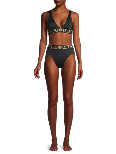 Versace Women's Greca Bikini Bottoms - Black - Size XL | Thumbnail 2 Versace Women's Greca Bikini Bottoms - Black - Size XL | Thumbnail 2