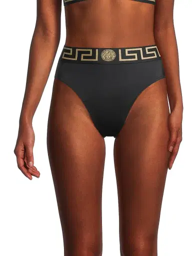 Versace Women's Greca Bikini Bottoms - Black - Size XL | Thumbnail 3 Versace Women's Greca Bikini Bottoms - Black - Size XL | Thumbnail 3