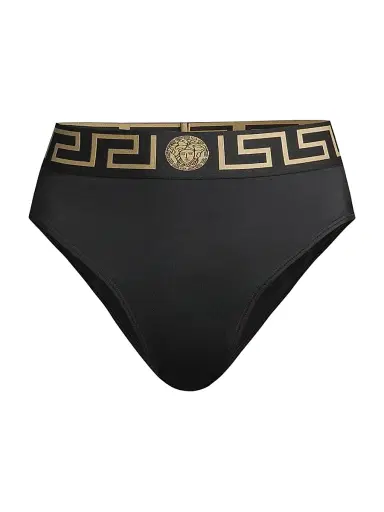 Versace Women's Greca Bikini Bottoms - Black - Size XL | Thumbnail 1 Versace Women's Greca Bikini Bottoms - Black - Size XL | Thumbnail 1