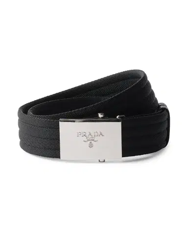 Prada Men's Fabric Belt - Black - Size 40 | Thumbnail 1
