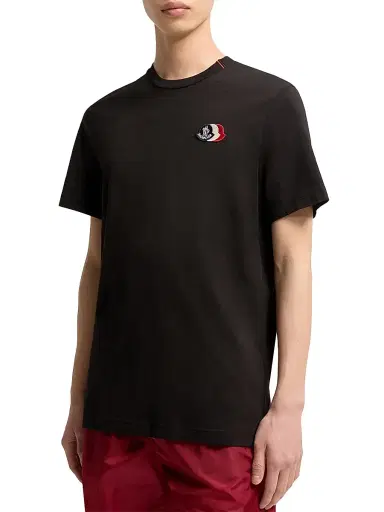 Moncler Men's Crewneck T-Shirt in Cotton - Black - Size XXL | Thumbnail 2 Moncler Men's Crewneck T-Shirt in Cotton - Black - Size XXL | Thumbnail 2