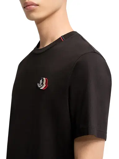 Moncler Men's Crewneck T-Shirt in Cotton - Black - Size XXL | Thumbnail 4 Moncler Men's Crewneck T-Shirt in Cotton - Black - Size XXL | Thumbnail 4