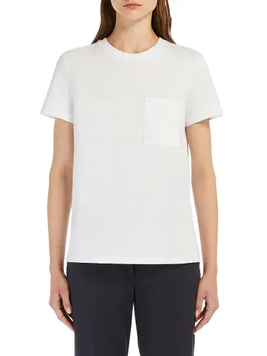 Max Mara Women's Cotton Jersey T Shirt - Optical White - Size XL | Thumbnail 2