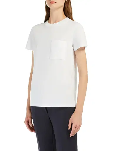 Max Mara Women's Cotton Jersey T Shirt - Optical White - Size XL | Thumbnail 3