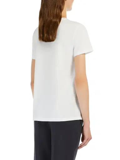 Max Mara Women's Cotton Jersey T Shirt - Optical White - Size XL | Thumbnail 4
