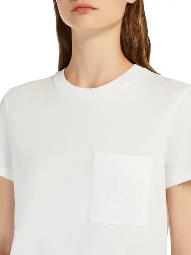 Max Mara Women's Cotton Jersey T Shirt - Optical White - Size XL | Thumbnail 5