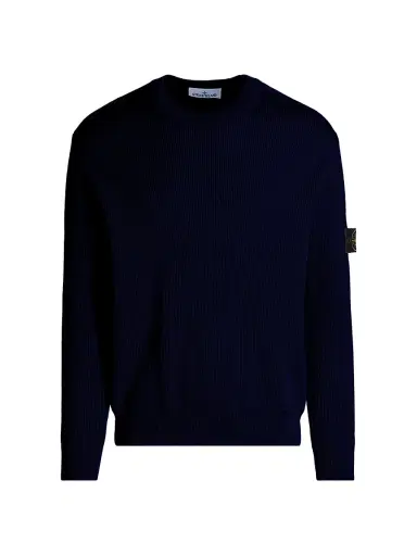 Stone Island Men's Cotton Crewneck Sweater - Navy Blue - Size Large | Thumbnail 1