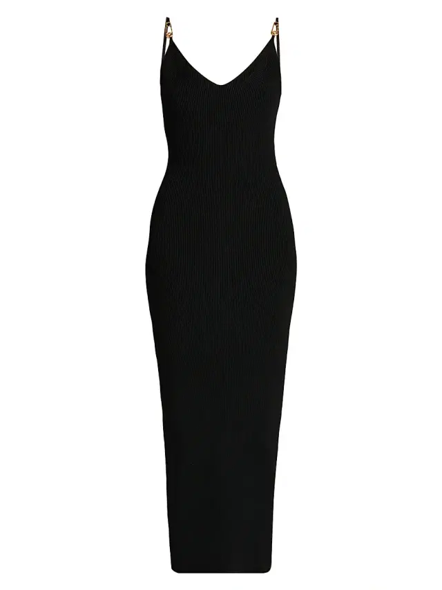 Versace Women's Viscose Stretch-Knit Midi Dress - Black