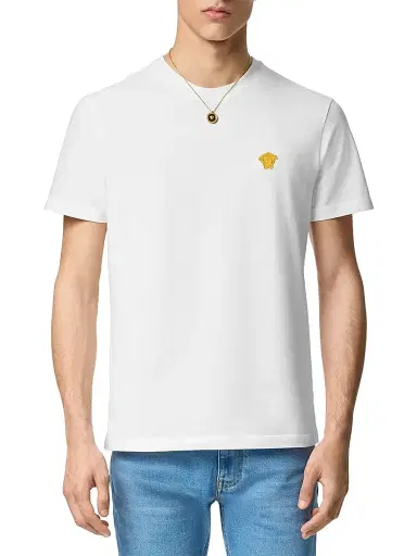 Versace Men's Medusa Pop Embroidered T-Shirt | Thumbnail 2 Versace Men's Medusa Pop Embroidered T-Shirt | Thumbnail 2