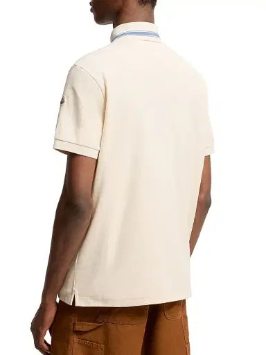Moncler Men's Polo Shirt in Cotton Piquet - White | Thumbnail 3