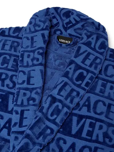 Versace Men's I Heart Baroque Cotton Terry Bathrobe - Sodalite Blue - Size XL | Thumbnail 3 Versace Men's I Heart Baroque Cotton Terry Bathrobe - Sodalite Blue - Size XL | Thumbnail 3