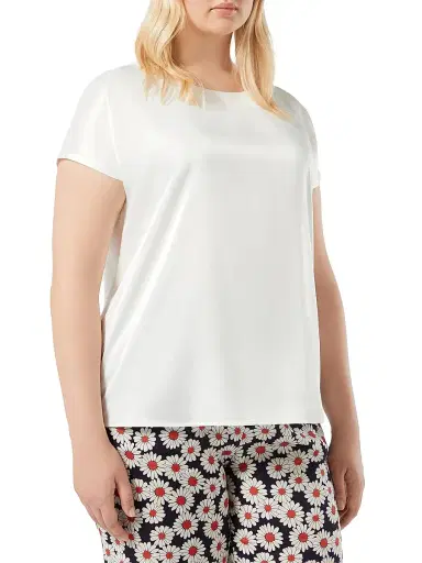 Marina Rinaldi Women's Jersey and Satin T-Shirt - Ivory - Size XXL | Thumbnail 3
