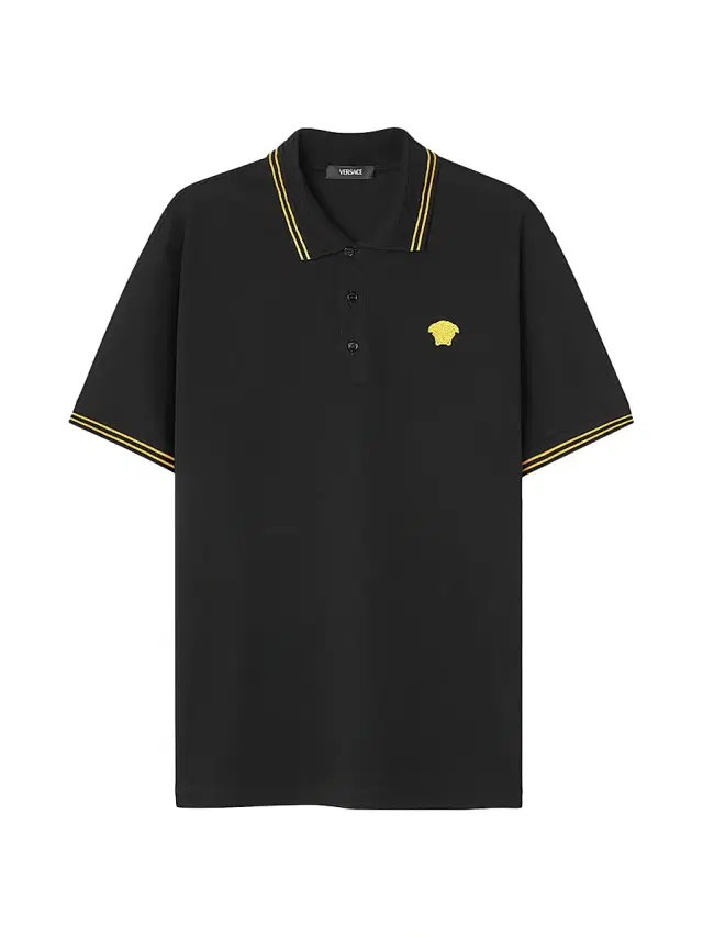 Men's Medusa Pop Piqué Polo - Black