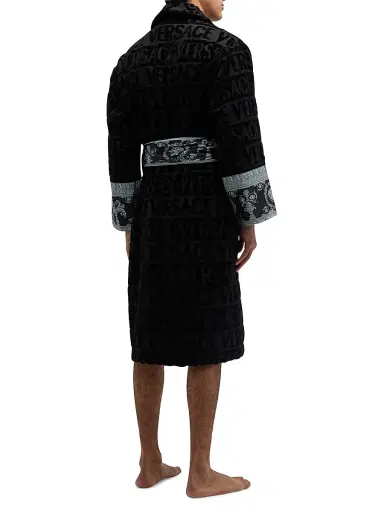 Versace Men's Logo Baroque Bathrobe | Thumbnail 5 Versace Men's Logo Baroque Bathrobe | Thumbnail 5