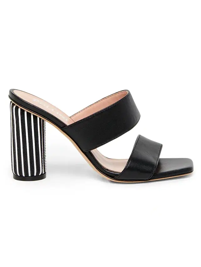Pollini Women's Sunset 85MM Leather Sandals - Black