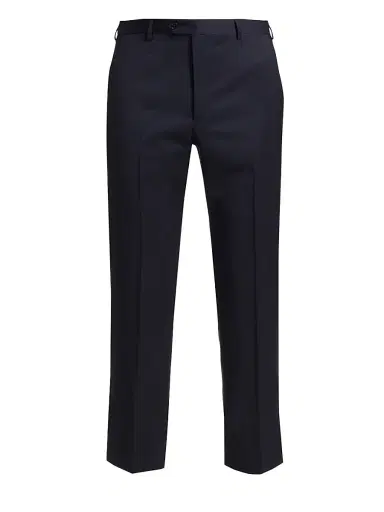 Emporio Armani Men's Navy Wool Trousers - Navy | Thumbnail 6
