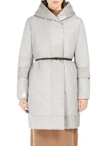Max Mara Women's Reversible Down Jacket in Water Repellent Satin - Ivory - Size 10 | Thumbnail 4 Max Mara Women's Reversible Down Jacket in Water Repellent Satin - Ivory - Size 10 | Thumbnail 4