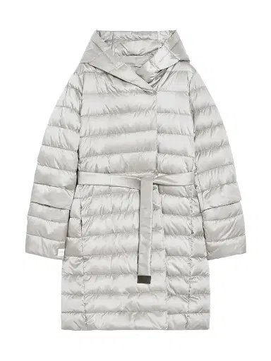 Max Mara Women's Reversible Down Jacket in Water Repellent Satin - Ivory - Size 10 | Thumbnail 1 Max Mara Women's Reversible Down Jacket in Water Repellent Satin - Ivory - Size 10 | Thumbnail 1