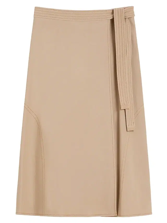 MM Max Mara Women's Denim Look Jersey Wrap Skirt - Beige