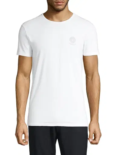 Versace Men's 2-Pack Topeka Bi-Stretch Cotton T-Shirt - Optic White | Thumbnail 2 Versace Men's 2-Pack Topeka Bi-Stretch Cotton T-Shirt - Optic White | Thumbnail 2