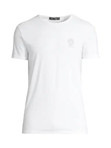 Versace Men's 2-Pack Topeka Bi-Stretch Cotton T-Shirt - Optic White | Thumbnail 1 Versace Men's 2-Pack Topeka Bi-Stretch Cotton T-Shirt - Optic White | Thumbnail 1