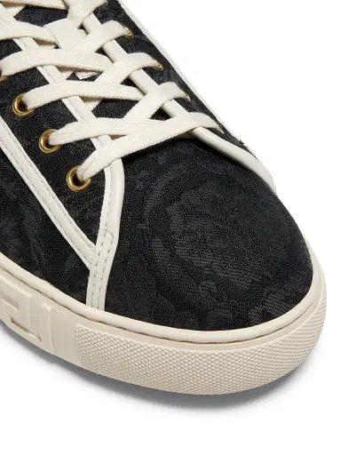 Versace Men's Barocco & Leather Low-Top Sneakers | Thumbnail 5 Versace Men's Barocco & Leather Low-Top Sneakers | Thumbnail 5