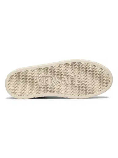 Versace Men's Barocco & Leather Low-Top Sneakers | Thumbnail 6 Versace Men's Barocco & Leather Low-Top Sneakers | Thumbnail 6