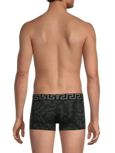 Versace Men's Stretch Cotton Boxer Briefs - Black Grey - Size XL | Thumbnail 5 Versace Men's Stretch Cotton Boxer Briefs - Black Grey - Size XL | Thumbnail 5