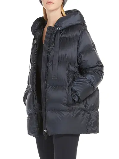 Max Mara Women's Down Jacket in Water Repellent Canvas - Midnightblue - Size 6 | Thumbnail 3