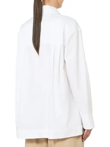 MM Max Mara Women's Cotton Satin Shirt - Optical White - Size 14 | Thumbnail 4