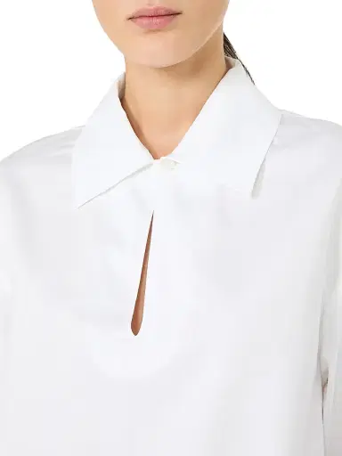 MM Max Mara Women's Cotton Satin Shirt - Optical White - Size 14 | Thumbnail 5