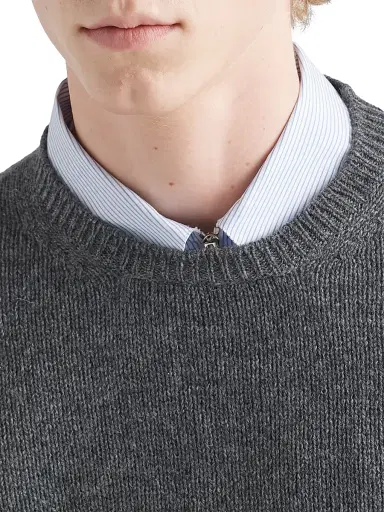 Prada Men's Cashmere Crewneck Sweater - Grey - Size 44 | Thumbnail 4 Prada Men's Cashmere Crewneck Sweater - Grey - Size 44 | Thumbnail 4