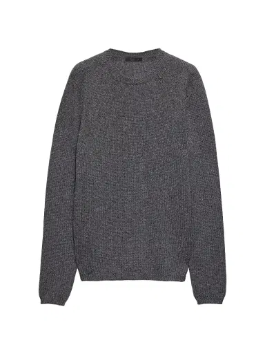 Prada Men's Cashmere Crewneck Sweater - Grey - Size 44 | Thumbnail 1 Prada Men's Cashmere Crewneck Sweater - Grey - Size 44 | Thumbnail 1