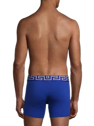 Versace Men's Greca Waistband Jersey Trunks - Bluette Gold - Size XL | Thumbnail 4 Versace Men's Greca Waistband Jersey Trunks - Bluette Gold - Size XL | Thumbnail 4