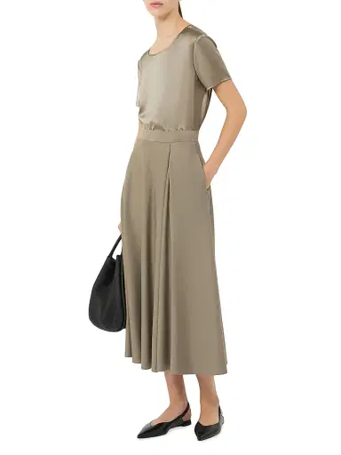 MM Max Mara Women's Flared Milano Knit Jersey Skirt | Thumbnail 5