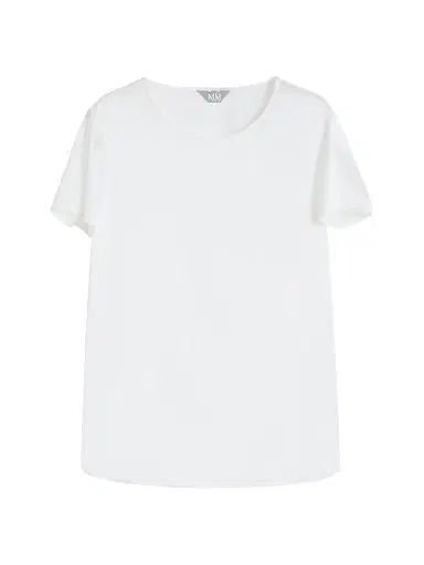 MM Max Mara Women's Silk Satin T-Shirt - White - Size 16 | Thumbnail 1