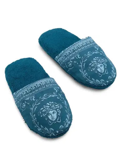 Versace Men's I Heart Baroque Cotton Terry Slippers | Thumbnail 4 Versace Men's I Heart Baroque Cotton Terry Slippers | Thumbnail 4