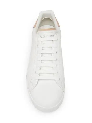 Dolce & Gabbana Men's Portofino Leather Sneakers - White Light Brown - Size 13 | Thumbnail 4 Dolce & Gabbana Men's Portofino Leather Sneakers - White Light Brown - Size 13 | Thumbnail 4
