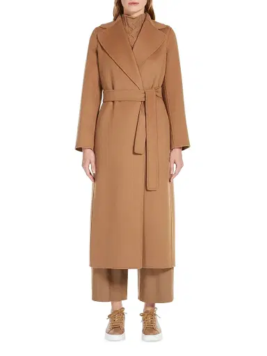 Max Mara Women's Poldo Wool Belted Wrap Coat - Camel - Size 16 | Thumbnail 2 Max Mara Women's Poldo Wool Belted Wrap Coat - Camel - Size 16 | Thumbnail 2
