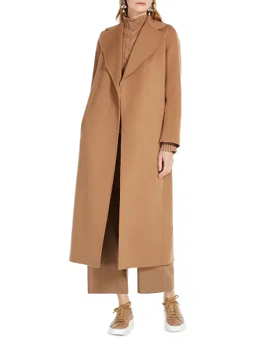 Max Mara Women's Poldo Wool Belted Wrap Coat - Camel - Size 16 | Thumbnail 3 Max Mara Women's Poldo Wool Belted Wrap Coat - Camel - Size 16 | Thumbnail 3