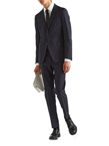Prada Men's Single Breasted Wool and Mohair Suit - Blue - Size 38 | Thumbnail 2