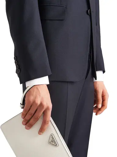 Prada Men's Single Breasted Wool and Mohair Suit - Blue - Size 38 | Thumbnail 4