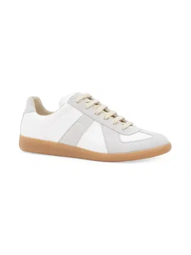 Maison Margiela Men's Replica Leather & Suede Sneakers - Off White | Thumbnail 2