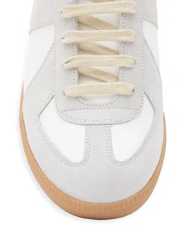 Maison Margiela Men's Replica Leather & Suede Sneakers - Off White | Thumbnail 4