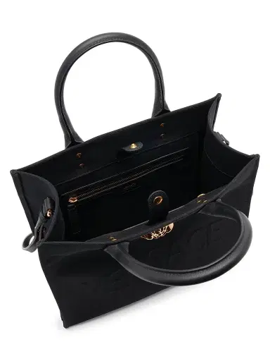 Versace Women's Small Canvas & Leather Tote Bag - Black | Thumbnail 3 Versace Women's Small Canvas & Leather Tote Bag - Black | Thumbnail 3