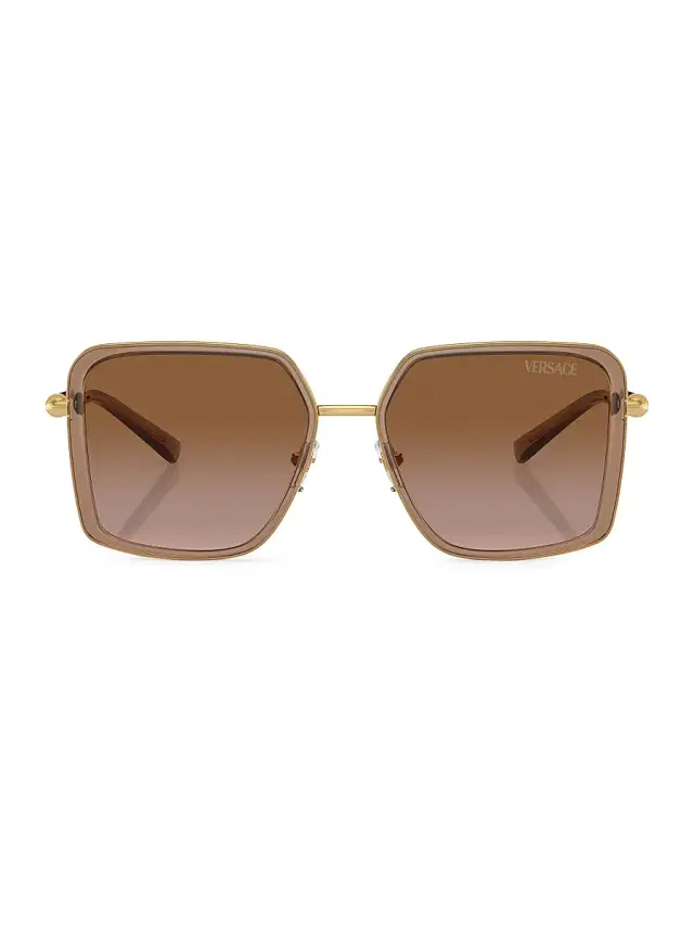 Versace Women's 56MM Square Sunglasses - Brown Gradient