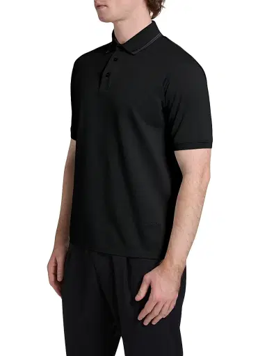 HERNO Men's Knit Cotton Polo Shirt - Blue Navy - Size XXL | Thumbnail 4